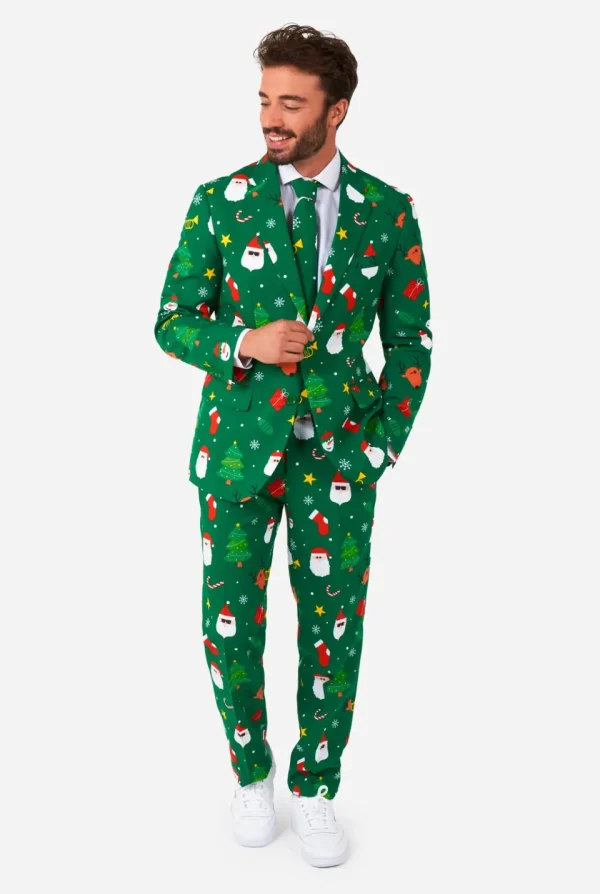 Men OppoSuits Christmas Suits^Festivity Green