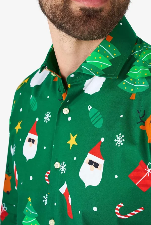 Men OppoSuits Christmas Shirts^Festivity Green