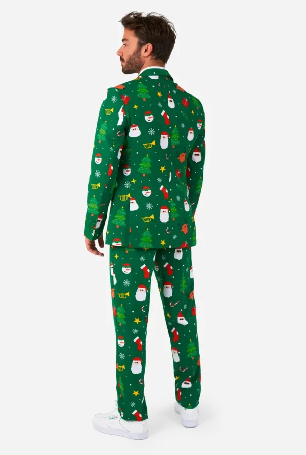 Men OppoSuits Christmas Suits^Festivity Green