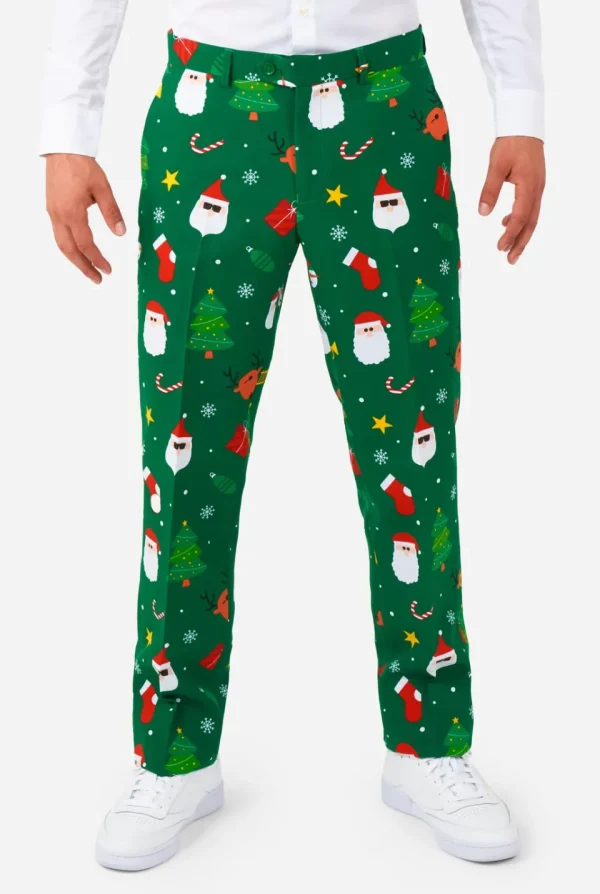 Men OppoSuits Christmas Suits^Festivity Green