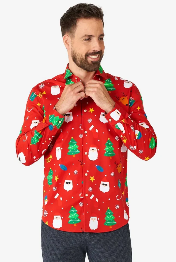 Men OppoSuits Christmas Shirts^Festivity Red