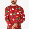 Men OppoSuits Christmas Sweaters^Festivity Red