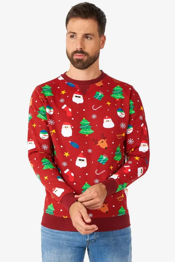 Men OppoSuits Christmas Sweaters^Festivity Red