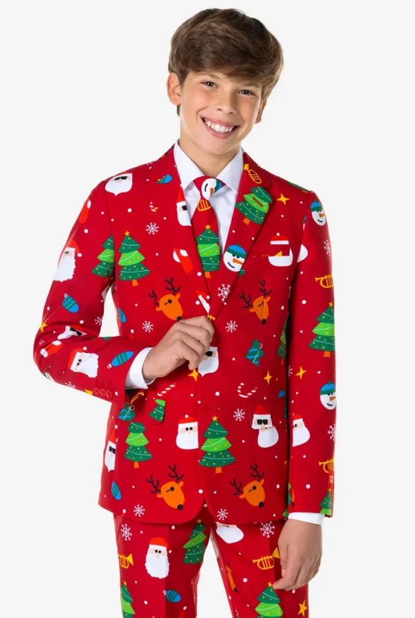 Teen Boys OppoSuits Christmas Suits^Festivity Red