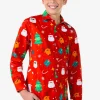 Teen Boys OppoSuits Christmas Shirts^Festivity Red