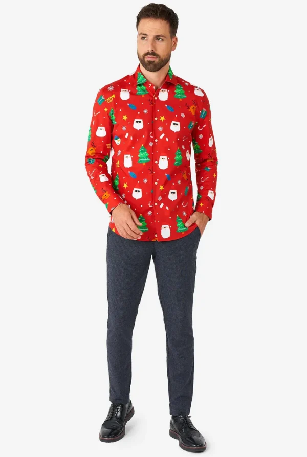 Men OppoSuits Christmas Shirts^Festivity Red