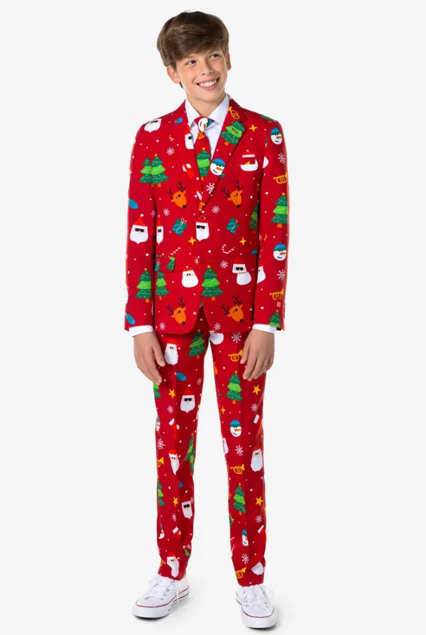 Teen Boys OppoSuits Christmas Suits^Festivity Red