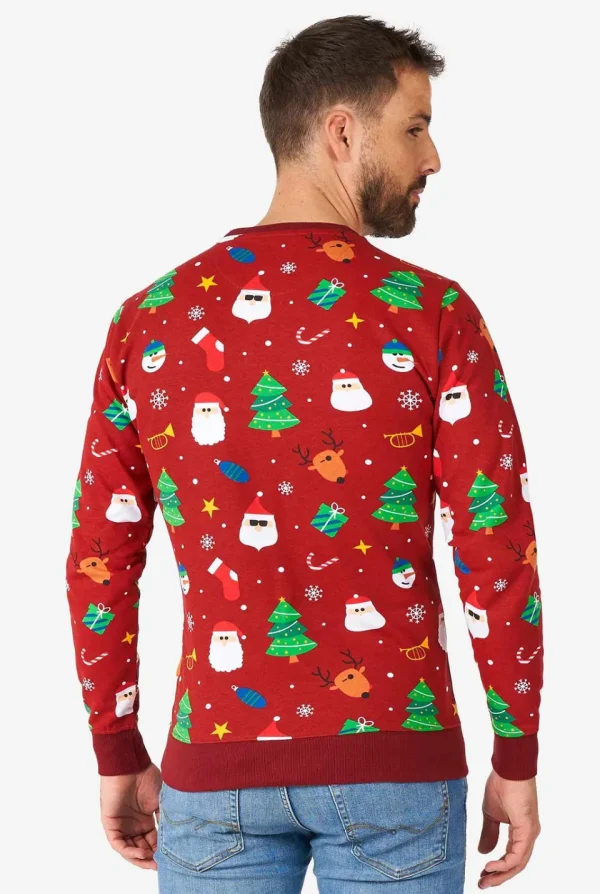 Men OppoSuits Christmas Sweaters^Festivity Red