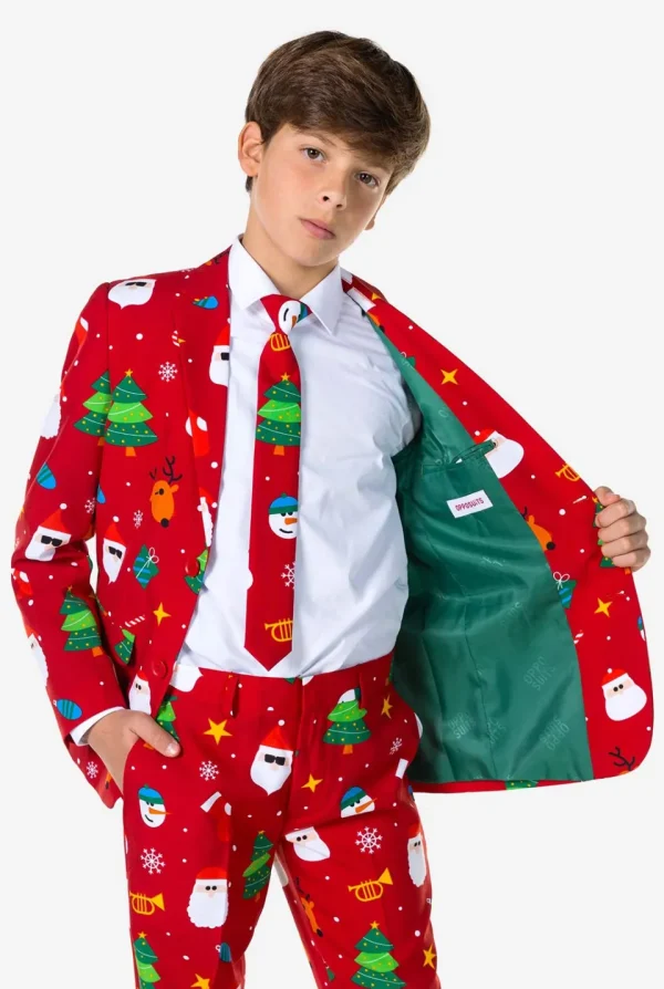 Teen Boys OppoSuits Christmas Suits^Festivity Red