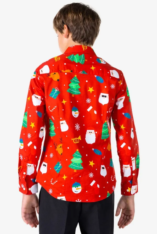 Teen Boys OppoSuits Christmas Shirts^Festivity Red