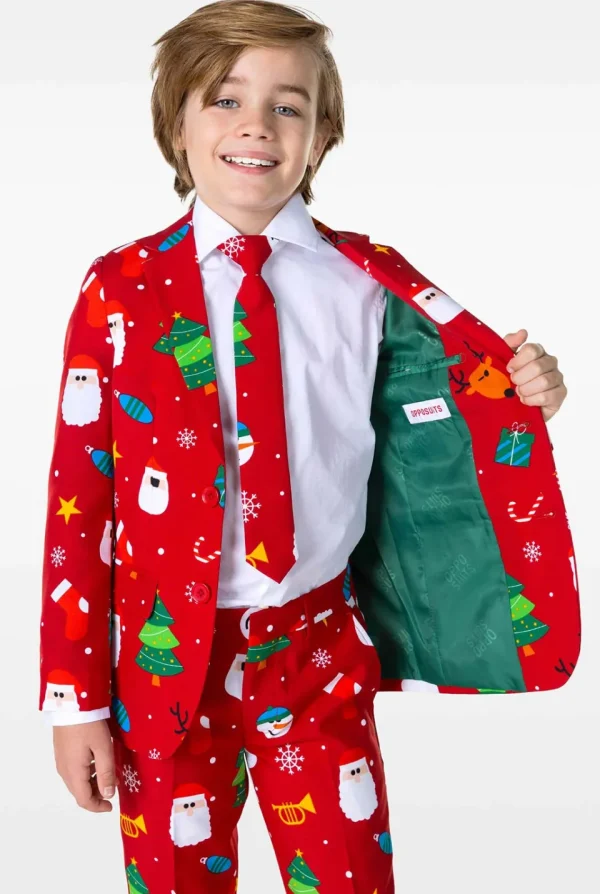 Boys OppoSuits Christmas Suits^Festivity Red