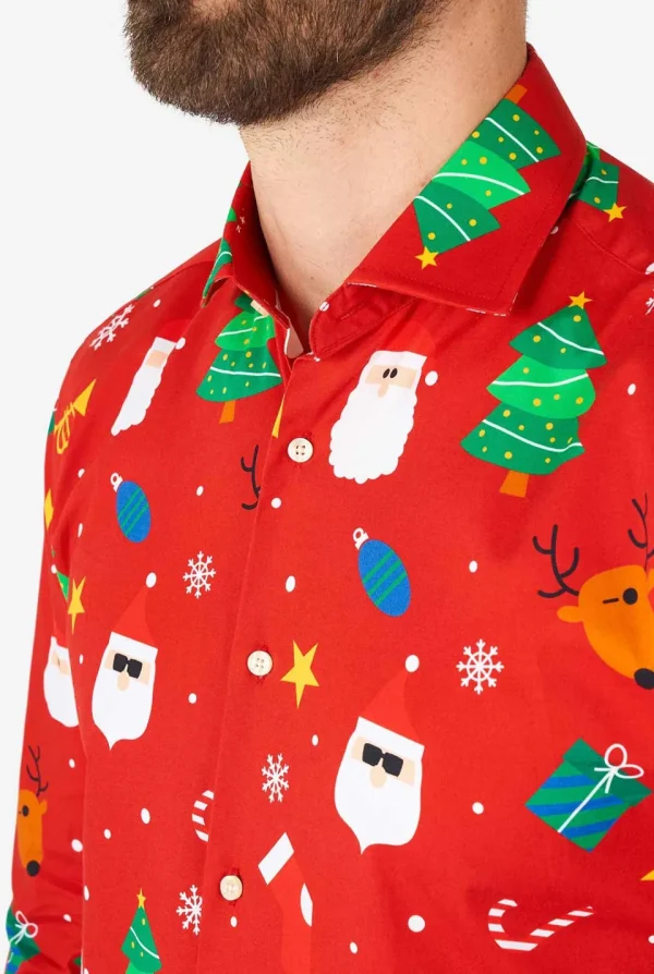 Men OppoSuits Christmas Shirts^Festivity Red