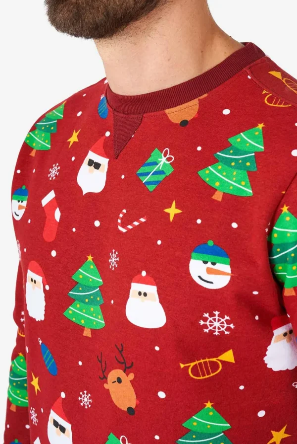 Men OppoSuits Christmas Sweaters^Festivity Red