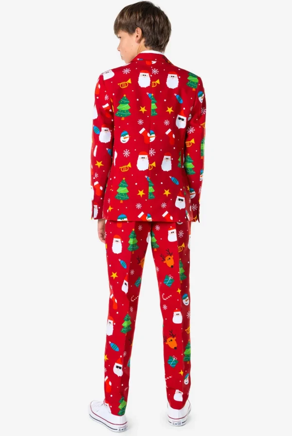 Teen Boys OppoSuits Christmas Suits^Festivity Red