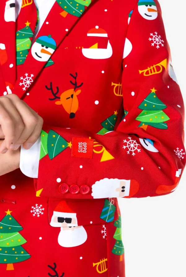 Teen Boys OppoSuits Christmas Suits^Festivity Red