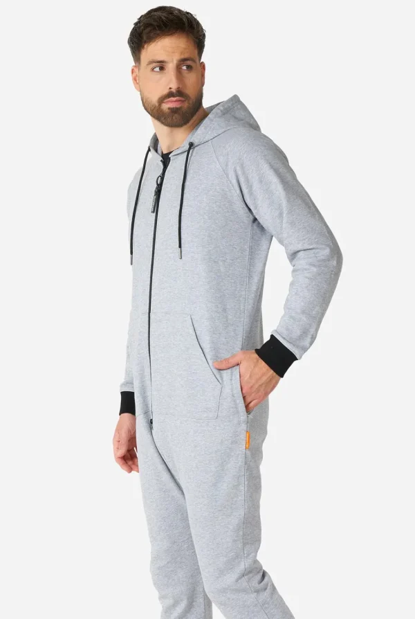 Men OppoSuits Solid Colored Onesies^Gentle Grey