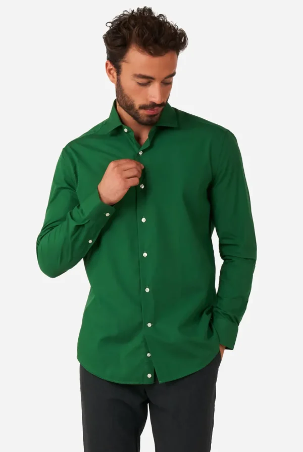 Men OppoSuits Solid Colored Shirts^Glorious Green