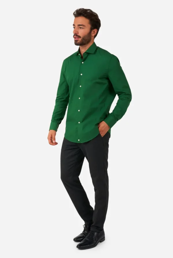 Men OppoSuits Solid Colored Shirts^Glorious Green