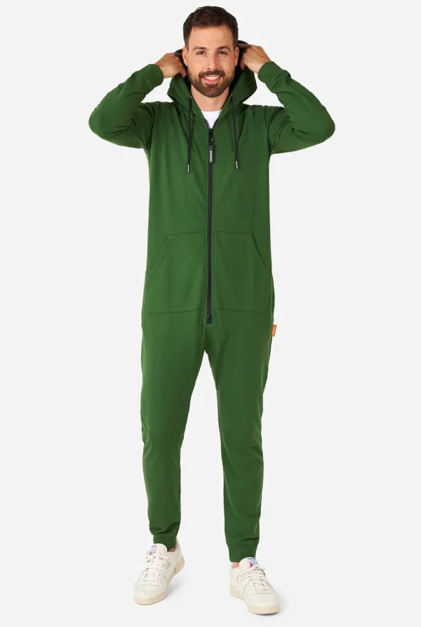 Men OppoSuits Solid Colored Onesies^Glorious Green