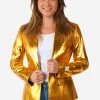 Women OppoSuits Christmas Blazers^Groovy Gold