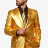 Men OppoSuits Christmas Suits^Groovy Gold