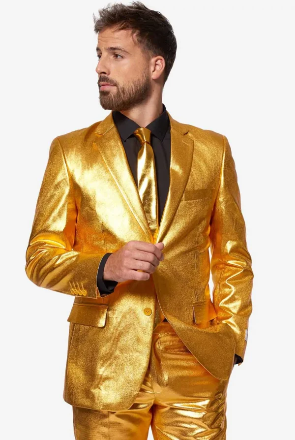 Men OppoSuits Christmas Suits^Groovy Gold