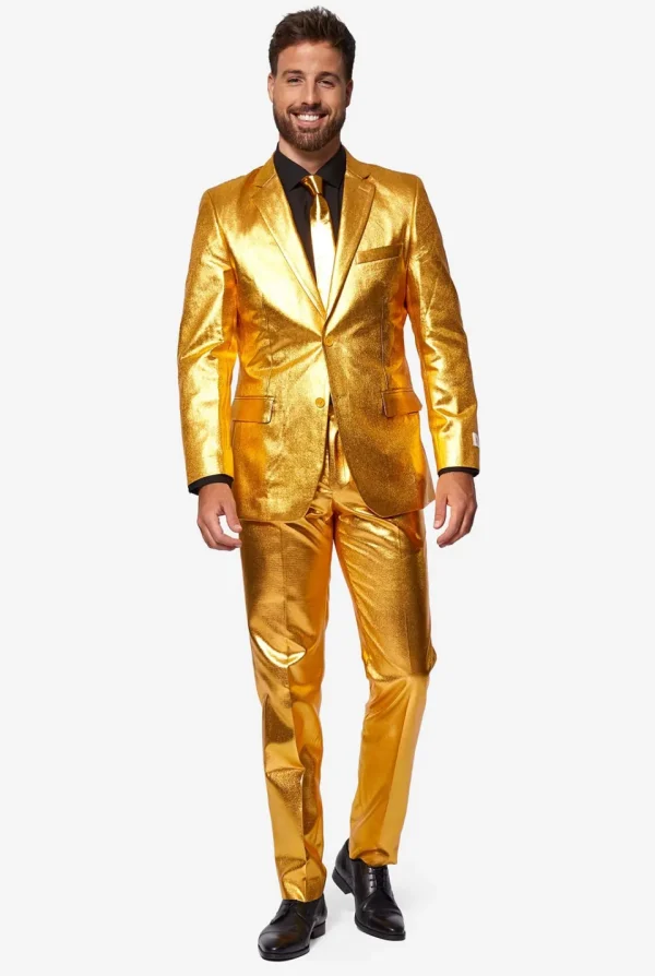 Men OppoSuits Christmas Suits^Groovy Gold