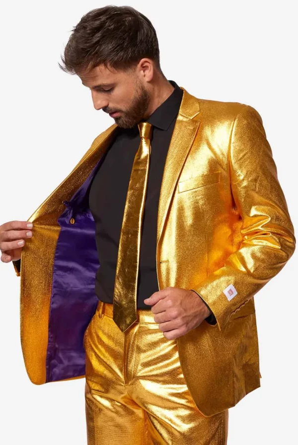 Men OppoSuits Christmas Suits^Groovy Gold