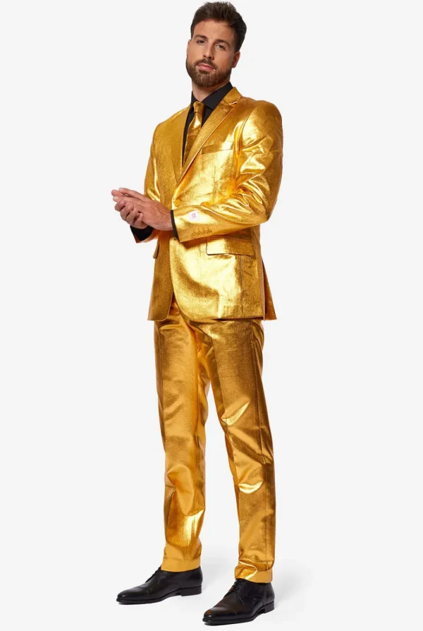 Men OppoSuits Christmas Suits^Groovy Gold