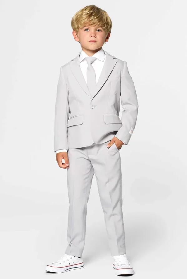 Boys OppoSuits Solid Colored Suits^Groovy Grey