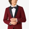 Teen Boys OppoSuits Tuxedos^Hot Burgundy