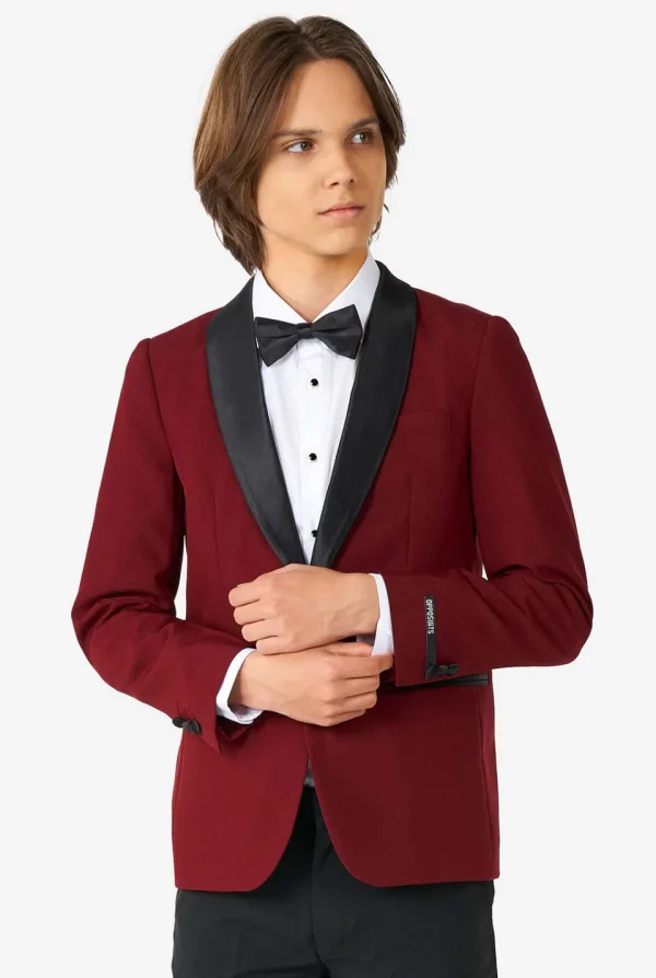 Teen Boys OppoSuits Tuxedos^Hot Burgundy