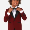 Boys OppoSuits Tuxedos^Hot Burgundy