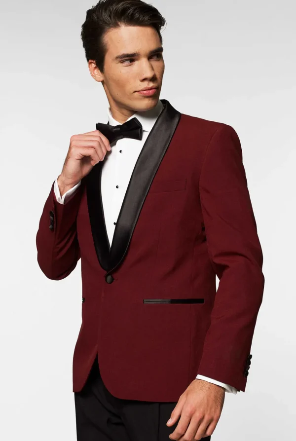 Men OppoSuits Christmas Tuxedos^Hot Burgundy