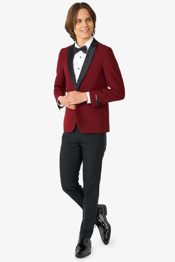 Teen Boys OppoSuits Tuxedos^Hot Burgundy