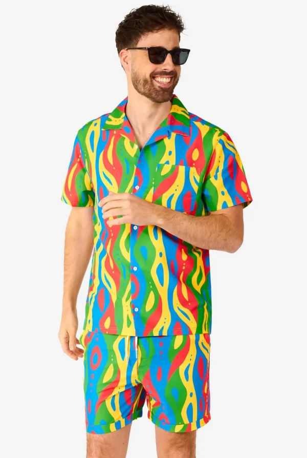 Men OppoSuits Printed Summer Sets^Loopy Lines