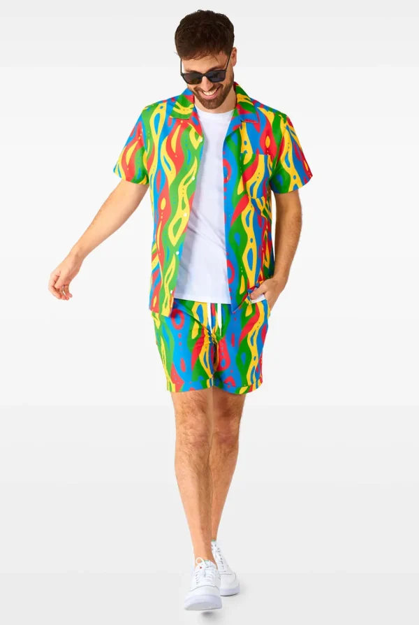 Men OppoSuits Printed Summer Sets^Loopy Lines