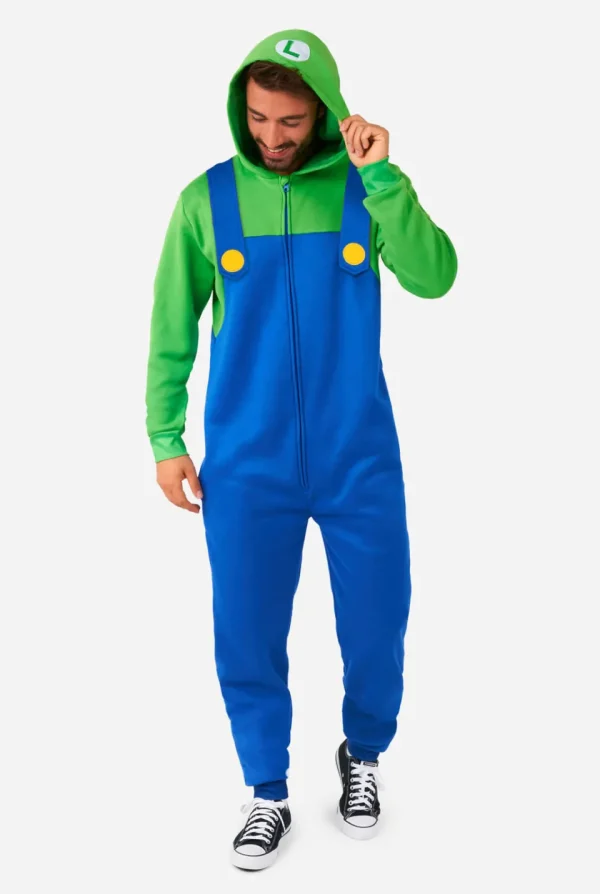 Men OppoSuits Solid Colored Onesies^Luigi