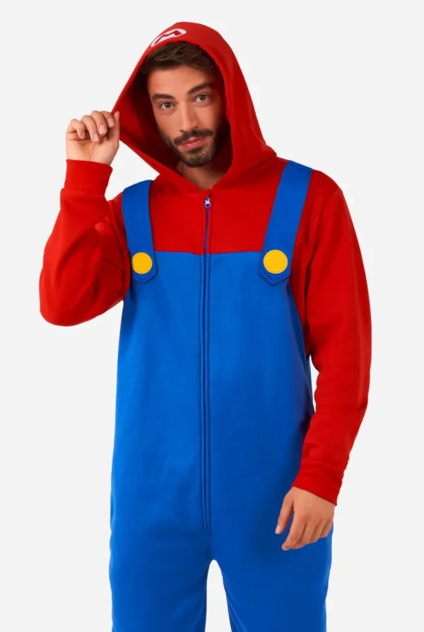 Men OppoSuits Solid Colored Onesies^Mario