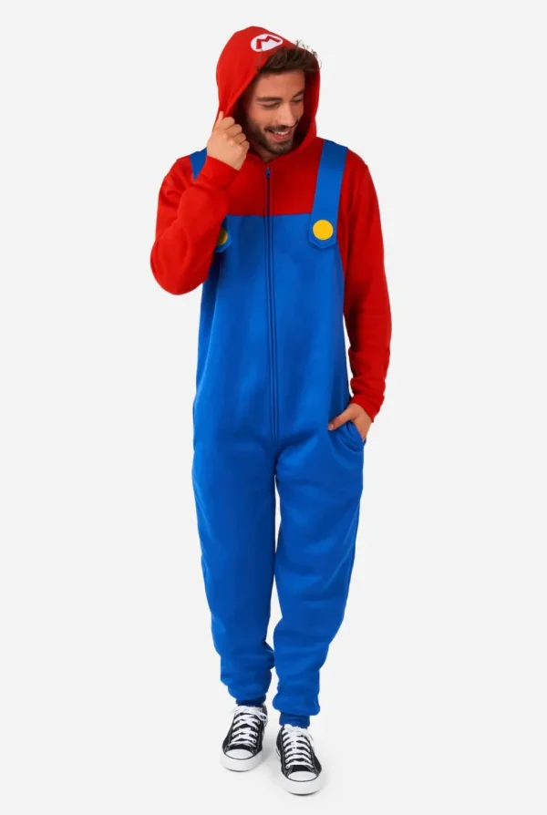 Men OppoSuits Solid Colored Onesies^Mario