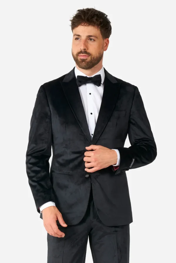 Men OppoSuits Christmas Tuxedos^Midnight Black Velvet