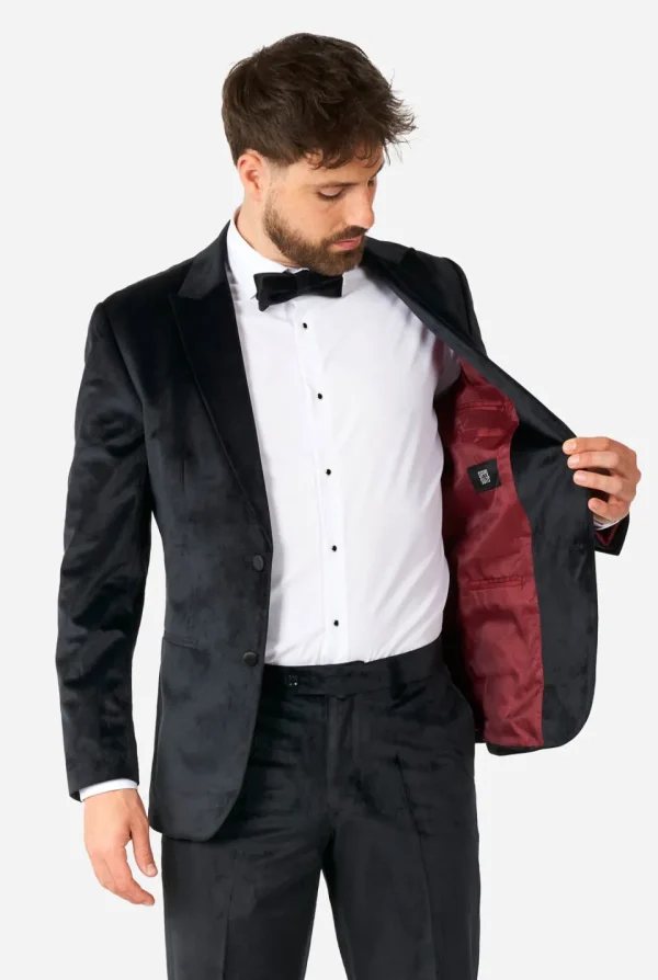 Men OppoSuits Christmas Tuxedos^Midnight Black Velvet