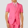 Men OppoSuits Solid Colored Suits^Mr. Pink