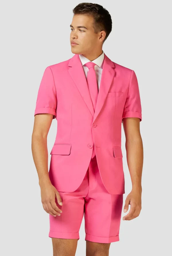 Men OppoSuits Solid Colored Suits^Mr. Pink