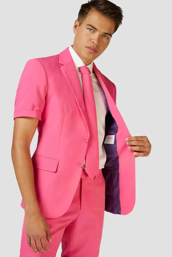 Men OppoSuits Solid Colored Suits^Mr. Pink