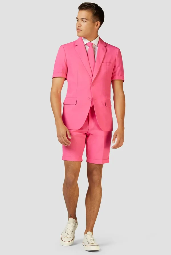 Men OppoSuits Solid Colored Suits^Mr. Pink