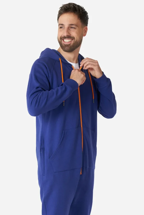 Men OppoSuits Solid Colored Onesies^Navy Royale