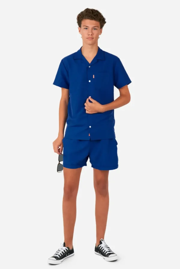 Men OppoSuits Solid Colored Summer Sets^Navy Royale