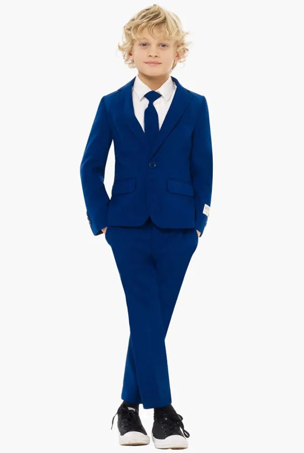 Boys OppoSuits Solid Colored Suits^Navy Royale