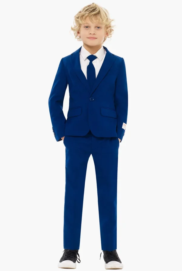 Boys OppoSuits Solid Colored Suits^Navy Royale